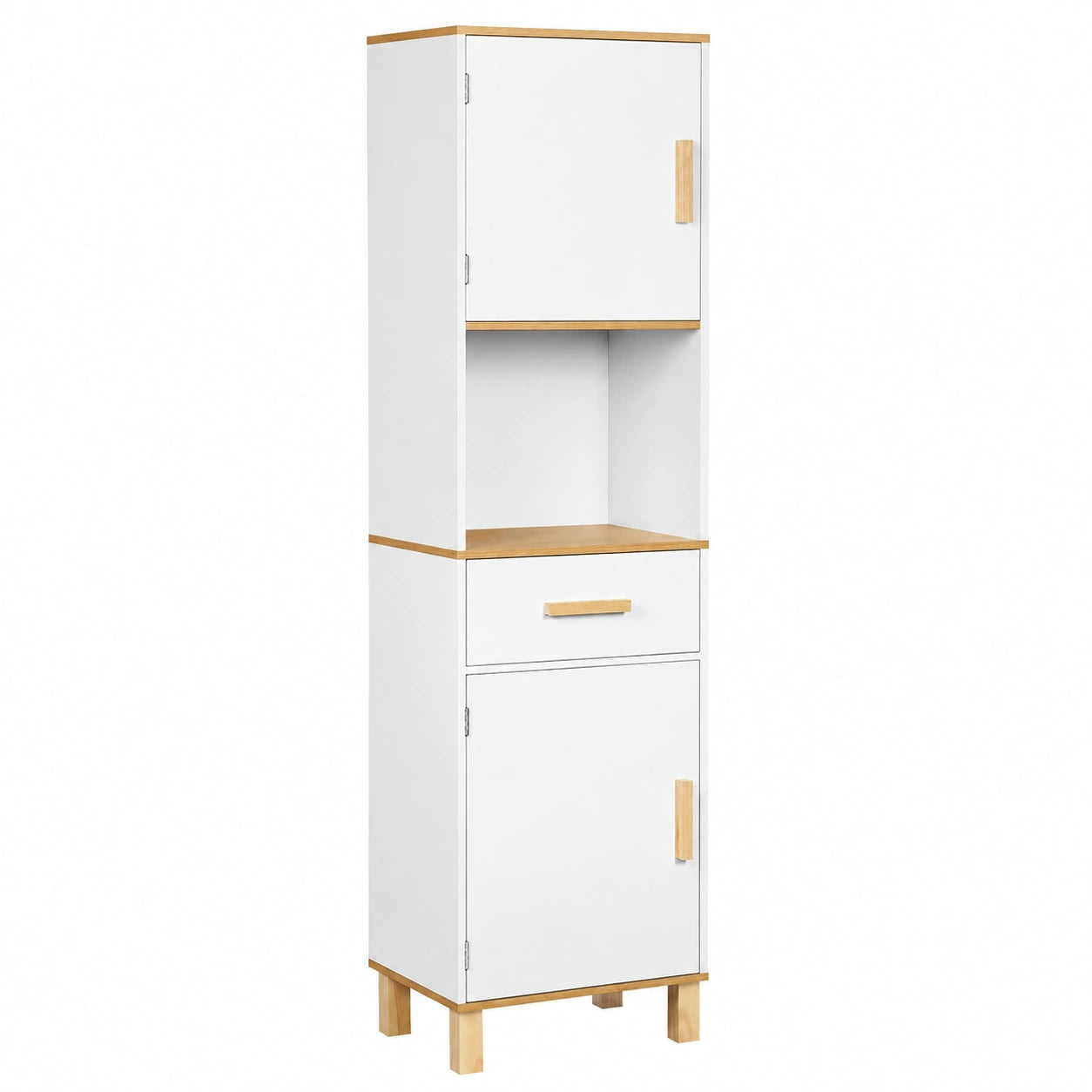 Armoire, en panneaux de bois, avec rangement, avec tiroirs, avec portes, coloris blanc, 39 x 30 x 179 cm, pour la chambre
