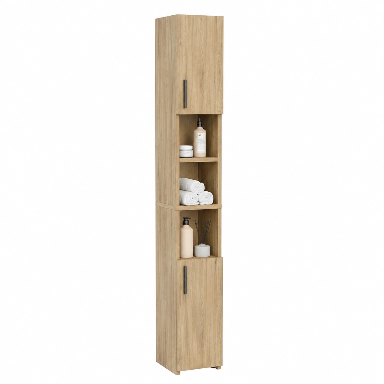 Ensemble de meubles de salle de bain, avec portes, en chêne, pour la salle de bain
