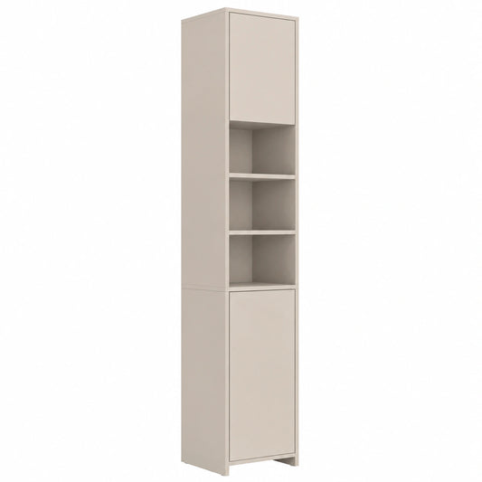 Ensemble de meubles de salle de bain, avec portes, coloris beige, pour la salle de bain