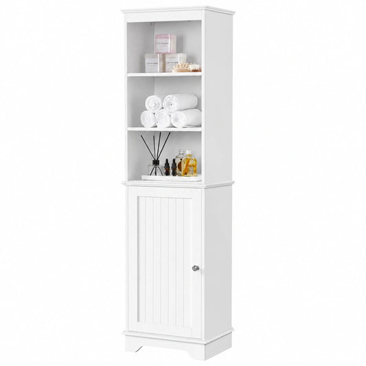 Ensemble de meubles de salle de bain, avec rangement, avec portes, coloris blanc, 40 x 30 x 153 cm, pour la salle de bain