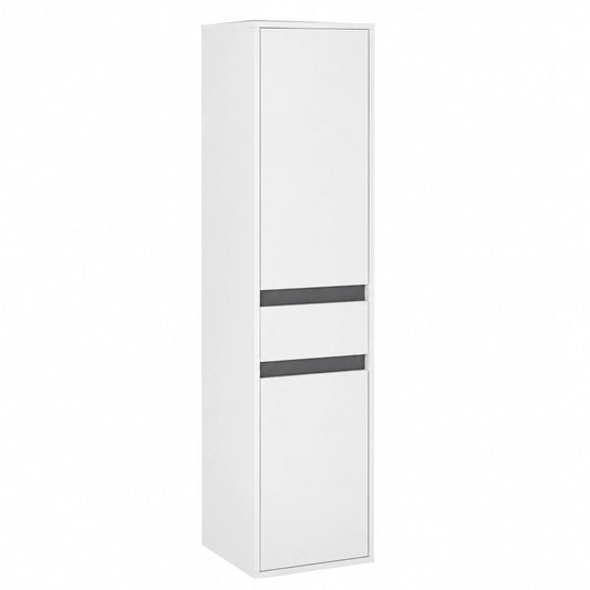Ensemble de meubles de salle de bain, avec rangement, coloris blanc, pour la salle de bain
