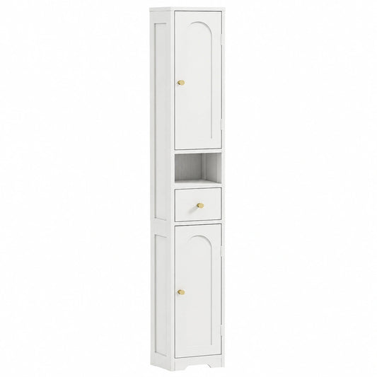 Ensemble de meubles de salle de bain, avec rangement, coloris blanc, 20 x 20 x 185 cm, pour la salle de bain