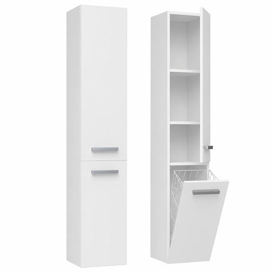Armoire, avec rangement, 30 x 31 x 174 cm, coloris blanc, pour la chambre