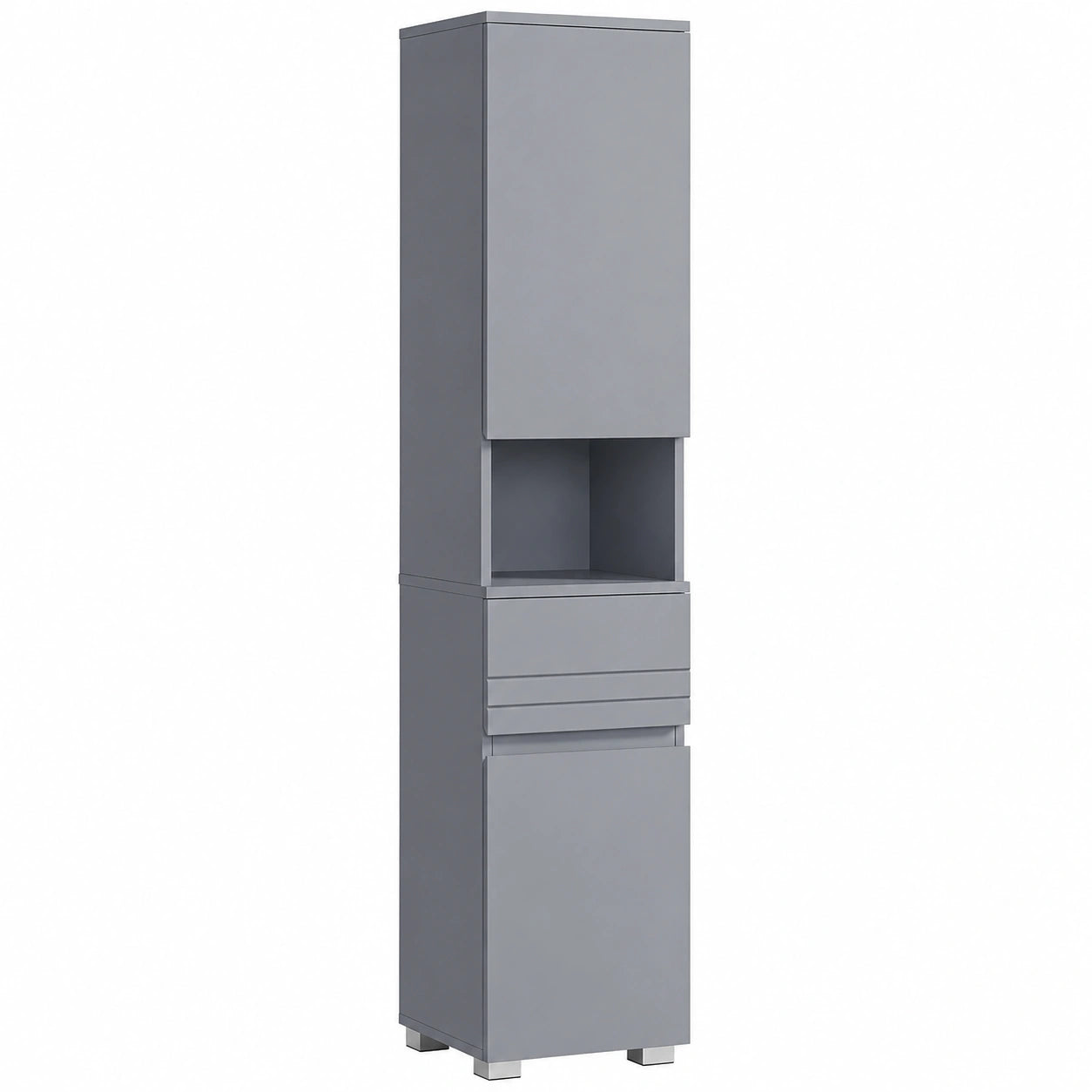 Armoire, réglable, avec rangement, avec tiroirs, coloris gris, 30 x 30 x 170 cm, pour la chambre