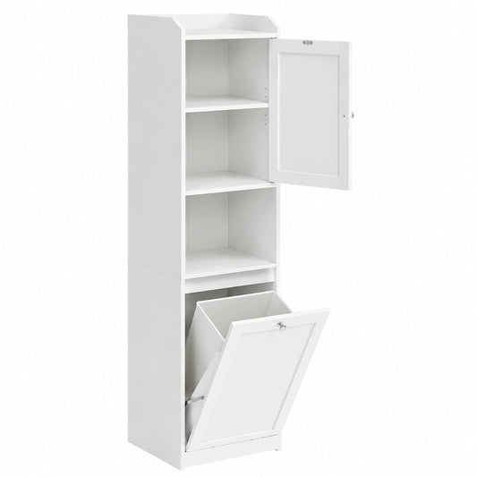 Ensemble de meubles de salle de bain, avec rangement, avec portes, coloris blanc, 40 x 40 x 170 cm, pour la salle de bain