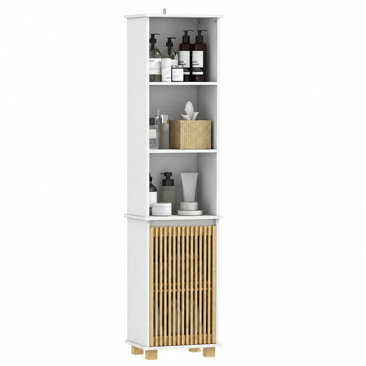 Ensemble de meubles de salle de bain, avec rangement, 35 x 26 x 173 cm, coloris blanc, pour la salle de bain