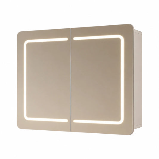 Ensemble de meubles de salle de bain, avec éclairage LED, coloris blanc, pour la salle de bain