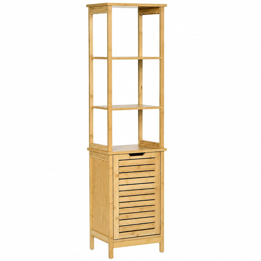 Ensemble de meubles de salle de bain, avec étagères, avec portes, en bambou, pour la salle de bain